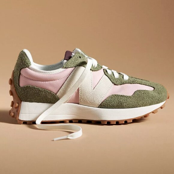 New Balance 327 Casual Women's Sneakers Shoes Size 7 Avocado Pink White NEW - Picture 3 of 10